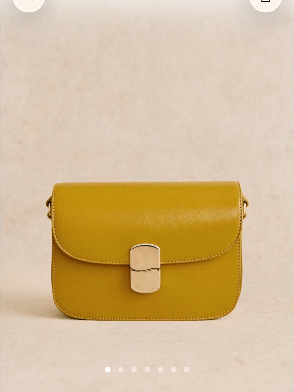 Sezane Milo Mini Classic Bag Glossy Cumin - Size TU